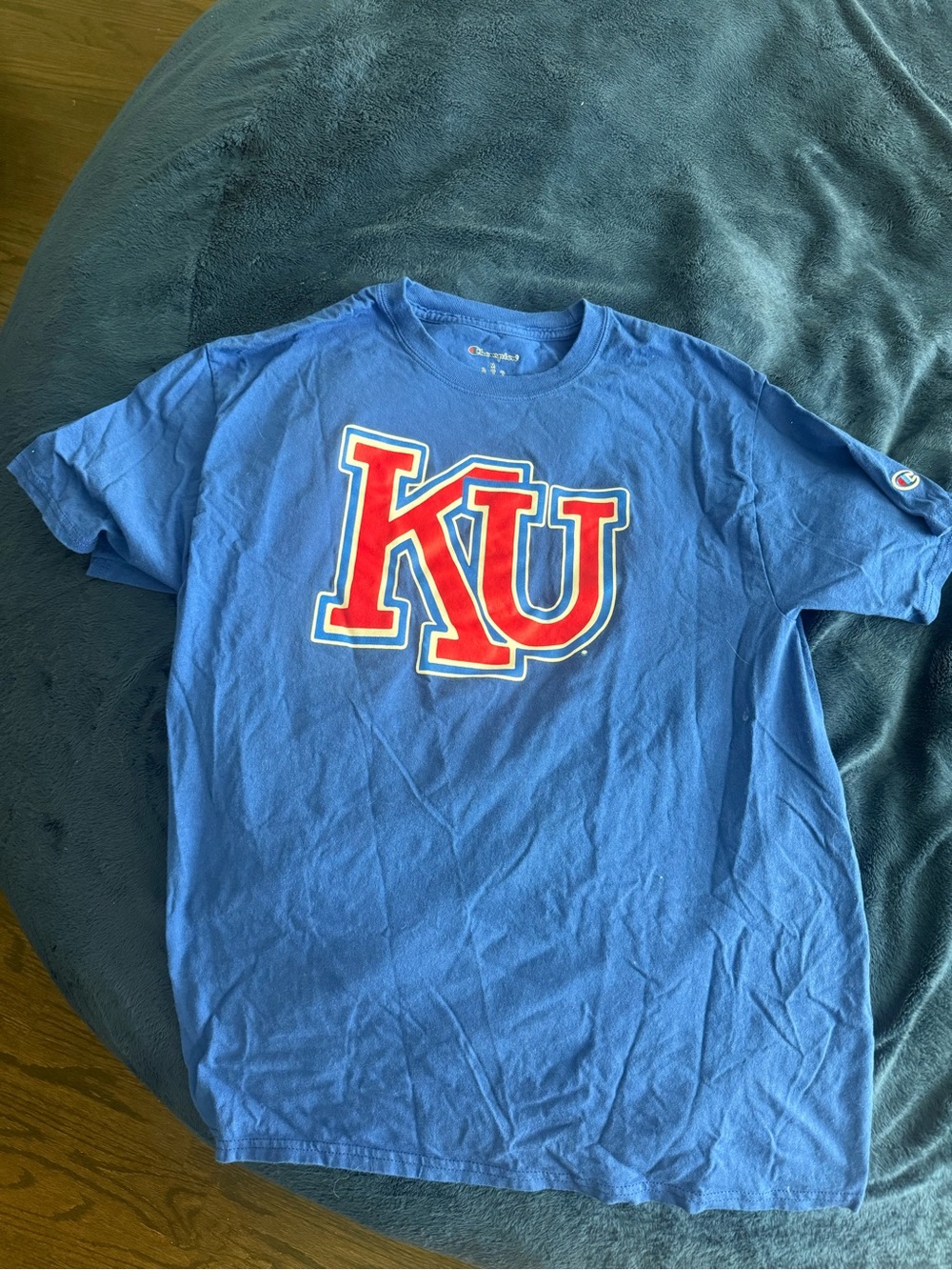 Champion KU Logo T‑Shirt in Royal Blue